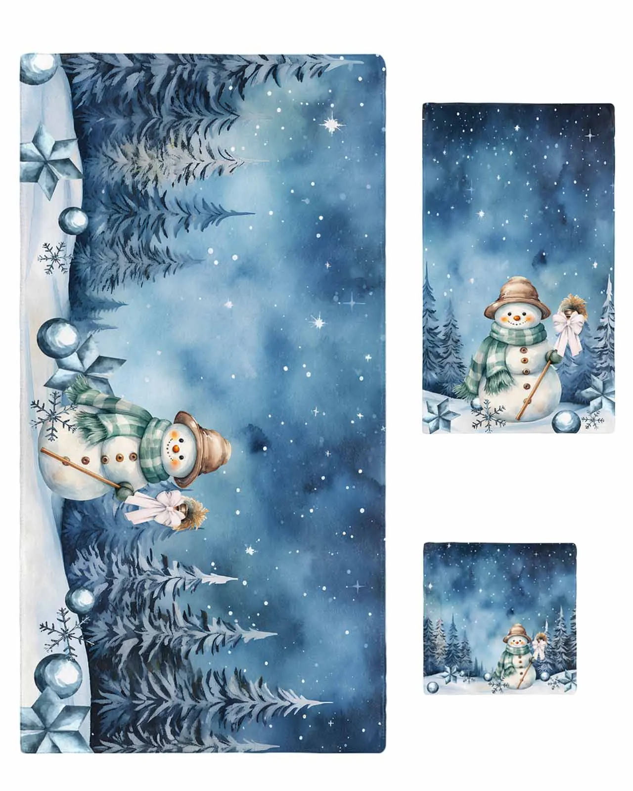 

3pc Starry Sky Forest Towel Set Ultra Soft Highly Absorbent Includes 1 Bath Towels 1 Hand Towels 1 WashclothsFor Home Bathroom