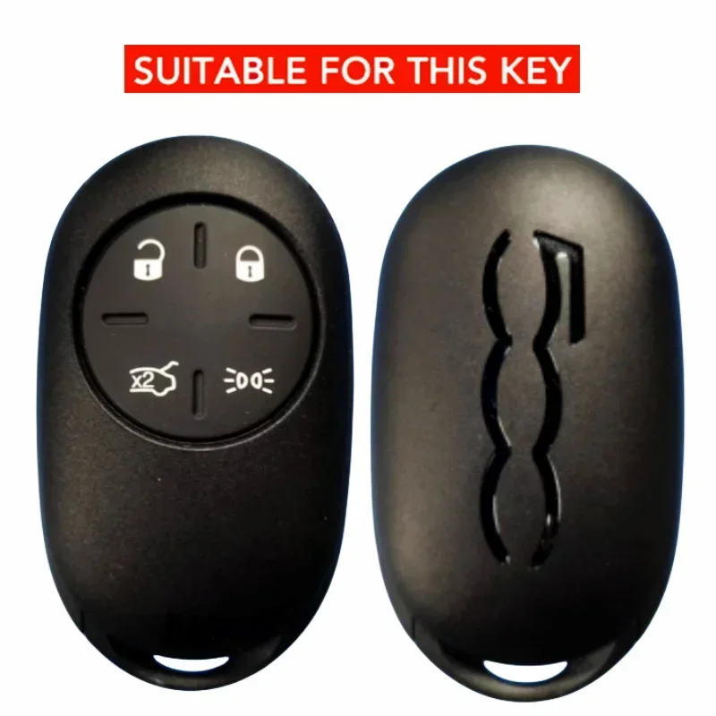 New Silicone Remote Car Key Cover for Fiat 500 EV 500e Topolino Key Case 4 Buttons Key Holder Keychain Accessories Shell