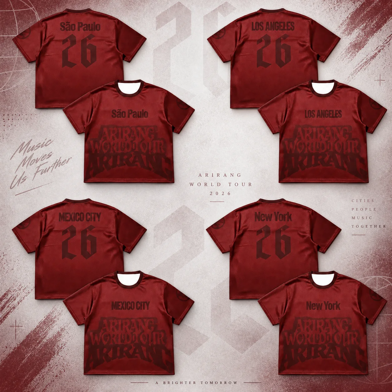 Summer Arirang Tour City Jersey T-shirt Sports Soccer Jersey Tops Men's Casual Tee Shirt Breathable Men Women Short Sleeves Top