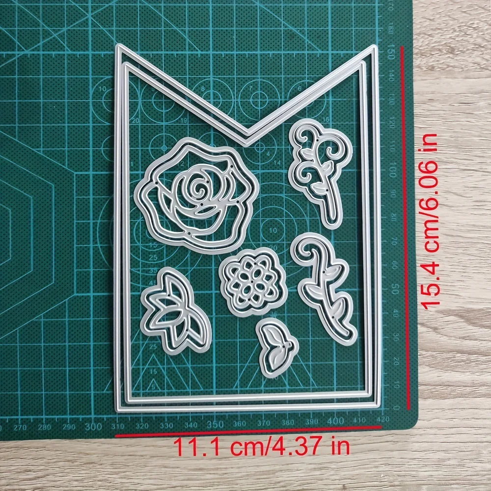 Flower Rattan Frame Metal Cutting Dies DIY Scrapbooking Photo Album Decorative Embossing Stencil Paper Card Crafts