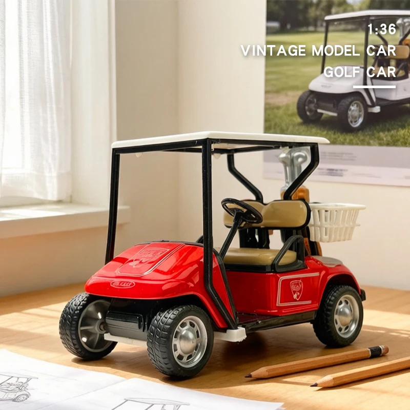 

1:38 Alloy Vintage Die-cast Golf Cart​ Buggy Shuttle​ ​Model Classic Pull Back Car Model Miniature Vehicle Replica Collection