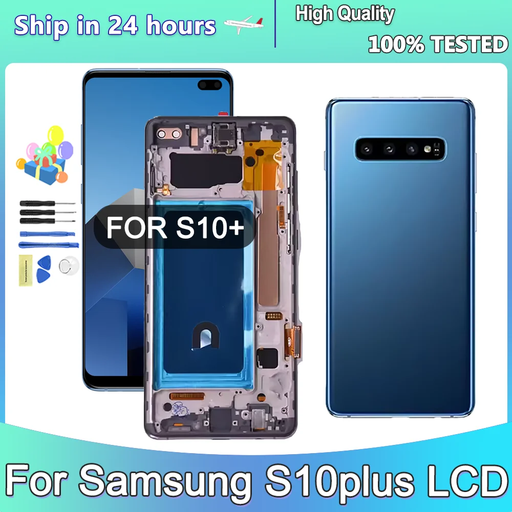 

TFT For Samsung S10 Plus G975 G975F SM-G975U SM-G975W LCD Display Touch Screen Digitizer Repair Parts With Frame Department