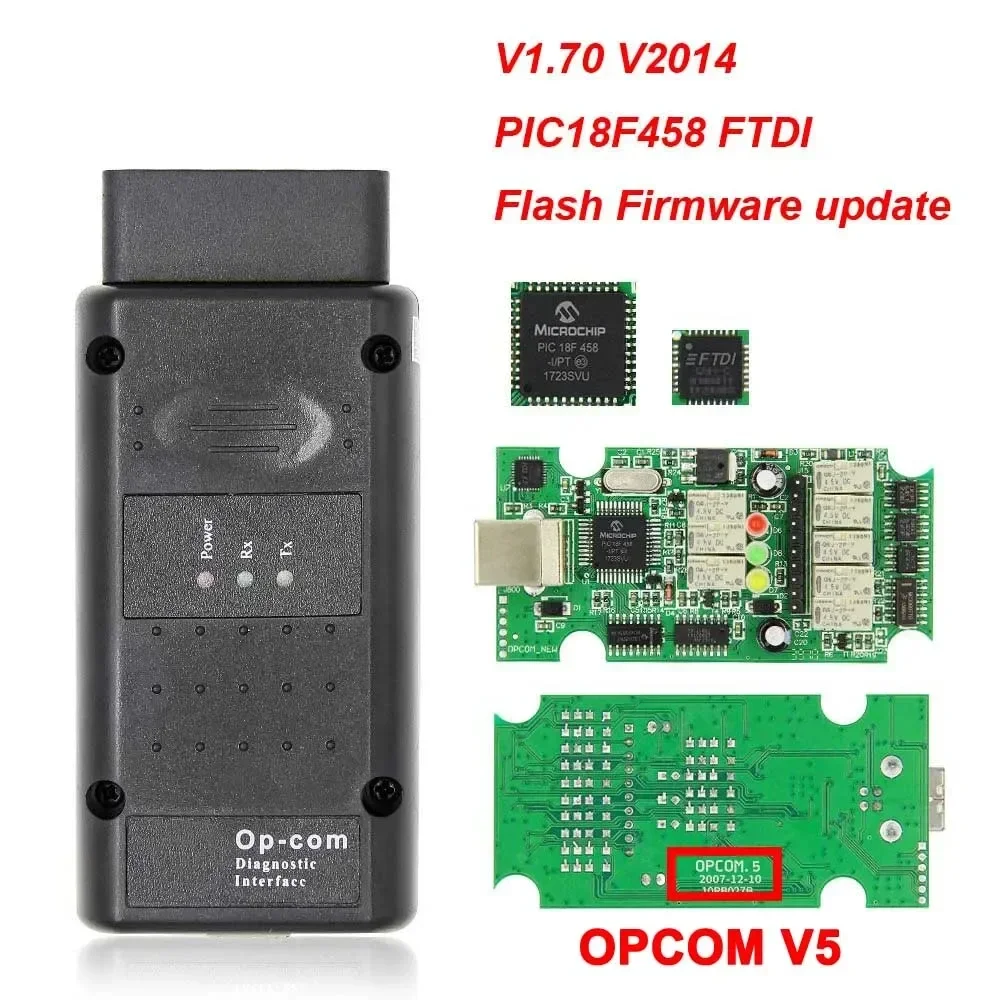 Opcom V2014 V1.99/1.95/1.70 Für Opel Flash Firmware Update OBD2 Diagnose Scanner Tool Mit PIC18F458 FTDI Chip KÖNNEN BUS
