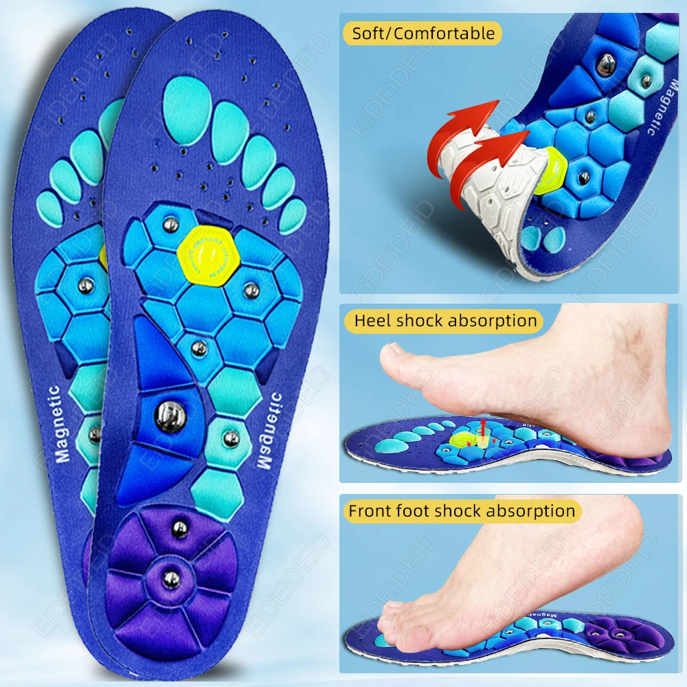 Magnetic Massage Insoles Acupressure Inserts Arch Support Orthopedic Acupressures Shoes Pads Relieve Tired for Men Women Unisex