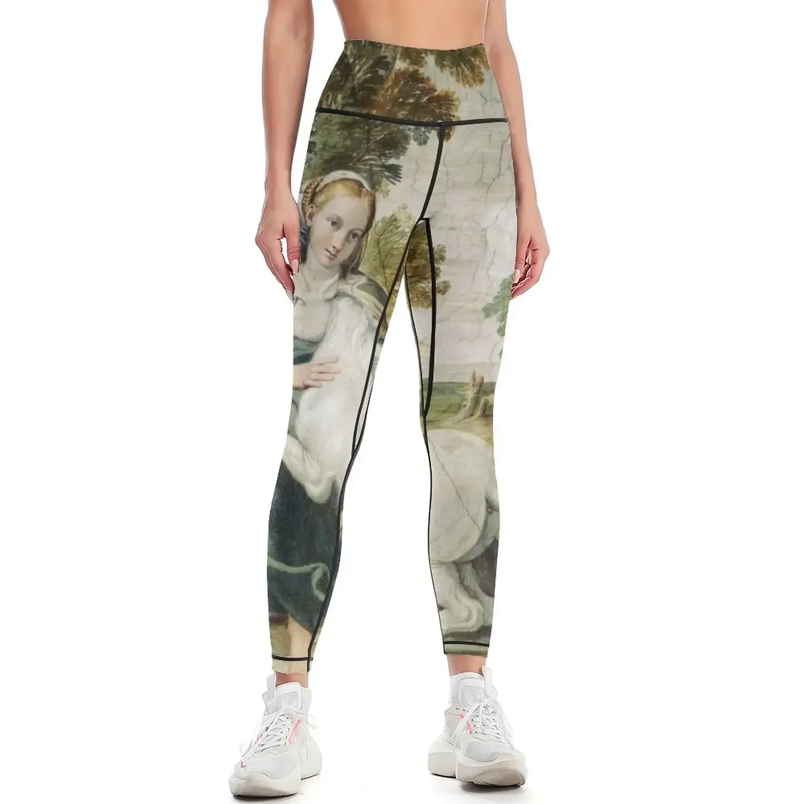 

THE MAIDEN AND THE UNICORN IN LANDSCAPE Leggings sport pants legging push up Legging sport sportswear for gym Womens Leggings