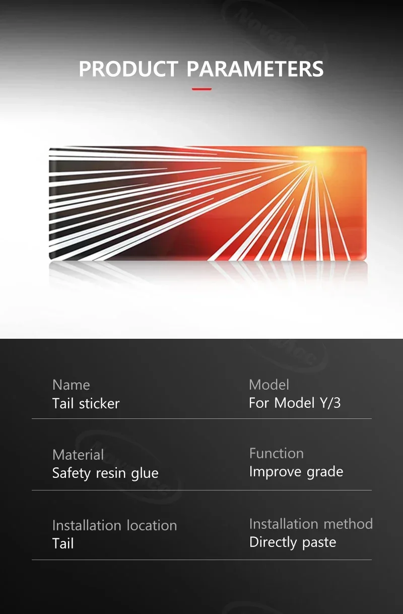 Kofferraum-Spaß, wasserfeste Aufkleber für Tesla Model Y 3XS, personalisiertes Hecklabel, kreative Dekoration, Auto-Außenzubehör – Detail 8
