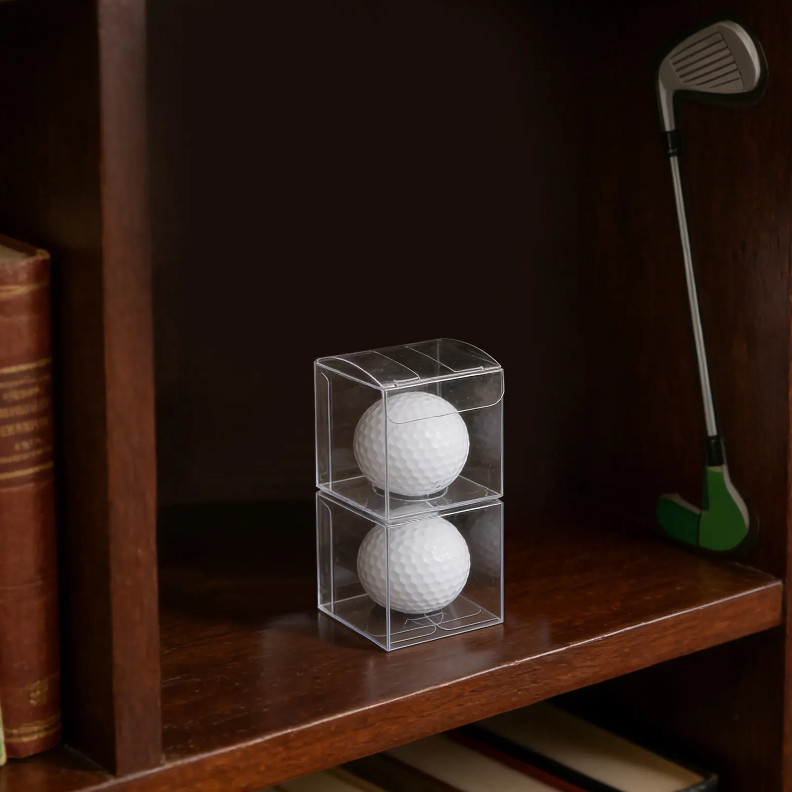 5Pcs Golf Ball Display Case Crystal Clear Transparent Design Multi Compartment Golf Ball Holder for Display Storage Travel