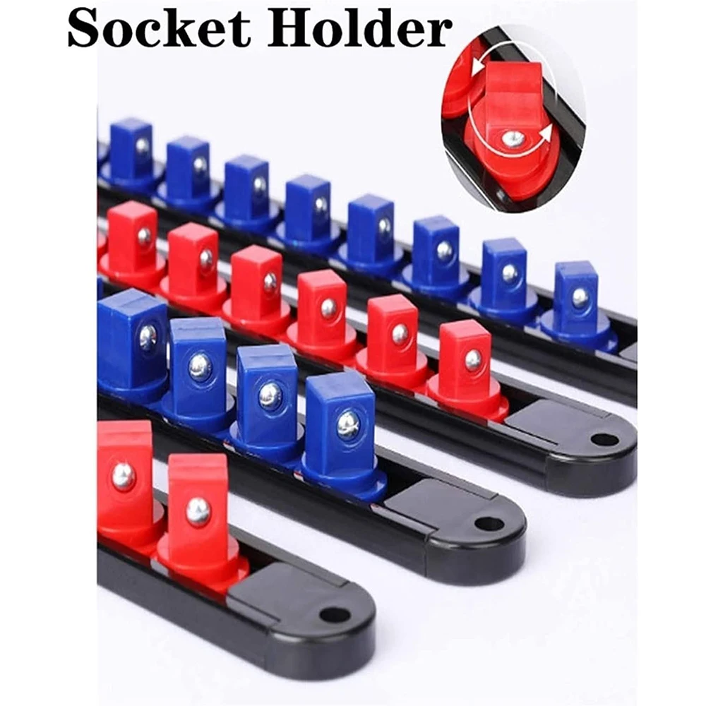 1PCS 360° Swivel ABS Socket Organizer 1/4 Inch 3/8 Inch 1/2 Inch Premium Quality Socket Clip Rail Holder for Tools