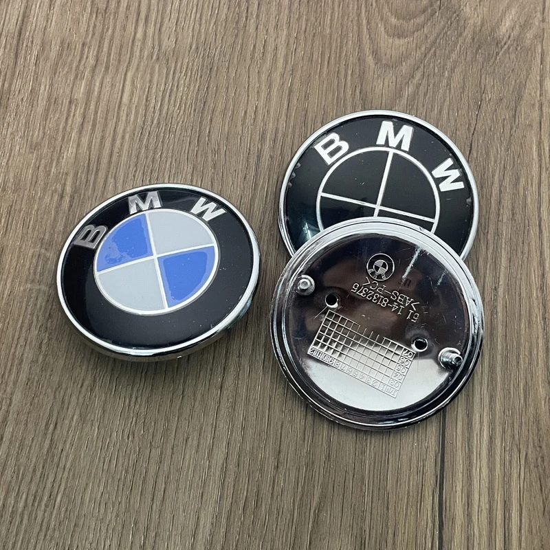 3d ABS 74mm 82mm BMW Hood Emblem Car Front Bonnet Logo Rear Trunk Badge Cover For BMW E39 E46 E30 E36 E87 E60 E90 Accessories image 2