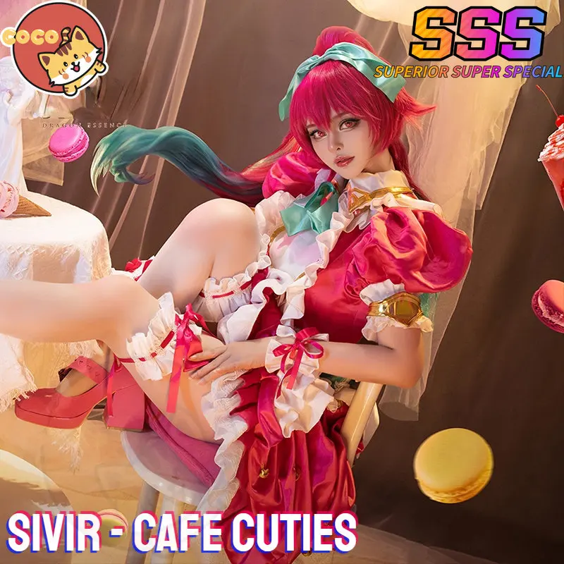 CoCos-SSS Game LOL Cafe Cuties Sivir Cosplay Costume Game Cos LOLs Cosplay Cafe Cuties Sivir Costume with Wig