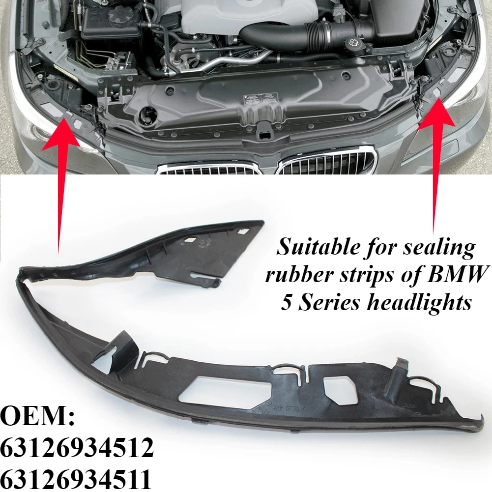 

For BMW 5 Series G30 F10 Headlight Weatherstrip Seal 63126934512 63126934511 Replacement Waterproof Dustproof Rubber Gasket Auto