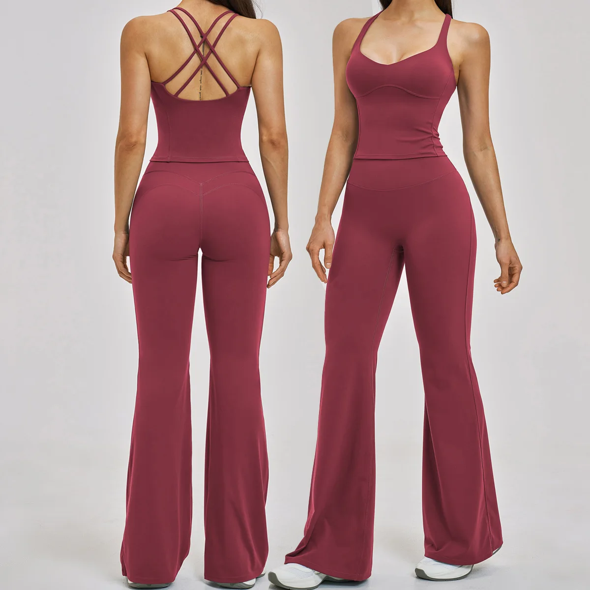 Women Tracksuit Yoga Set 2PCS Gym Workout Clothes Female Push Up Vest HighWaist Leggings Sexy Fitness Sportswear Sports Suit