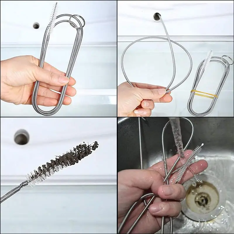 Portable Refrigerator Drain Dredger Fridge Hole Cleaner Long Flexible Scrub Brush For Cold Room Ice Accretion Home Cleaning