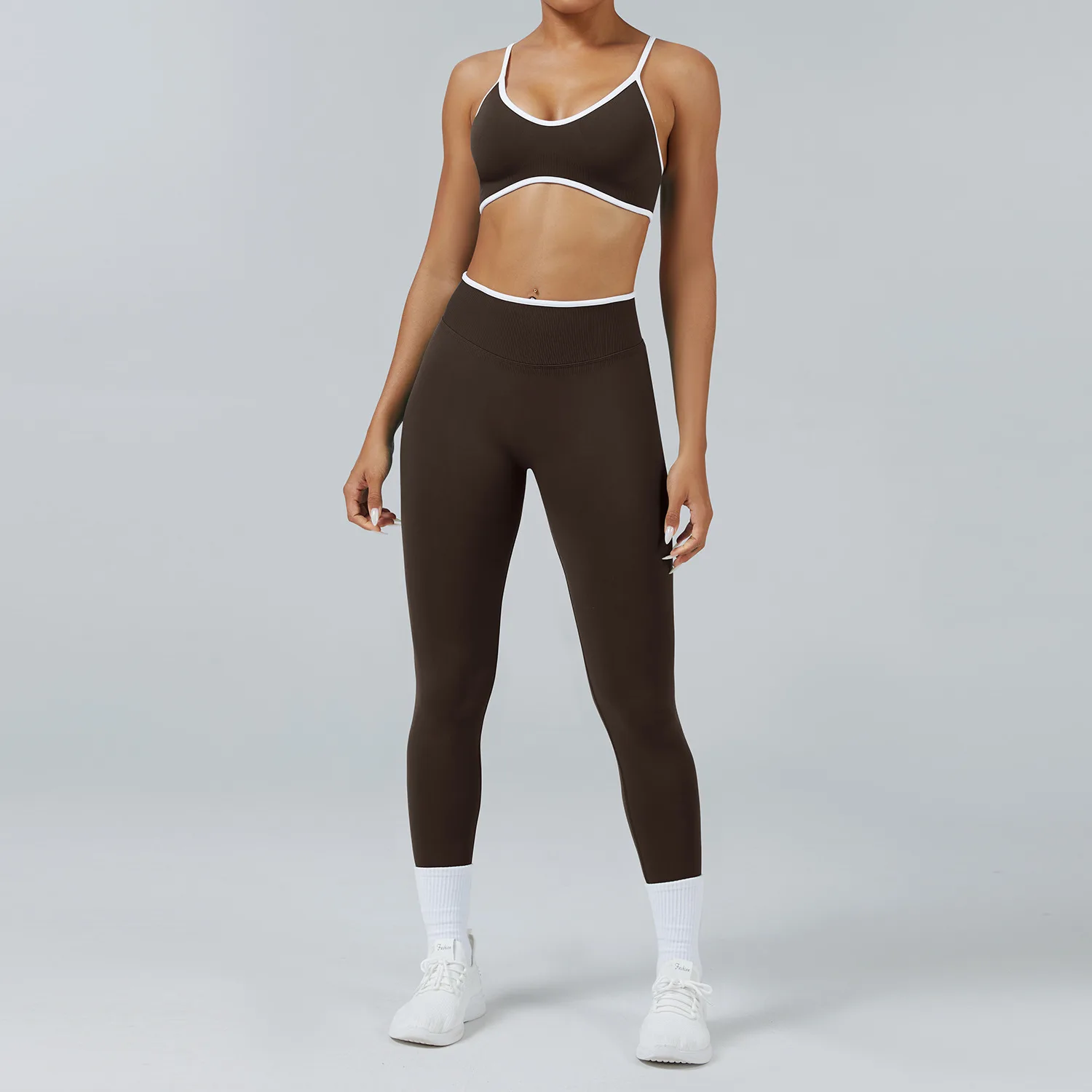 2PCS High Waist Leggings Fitness Clothing Seamless Gym Outwear Yoga Sports Bras Suit Women's Running Speed Yoga Set Sports Suit - Image 2