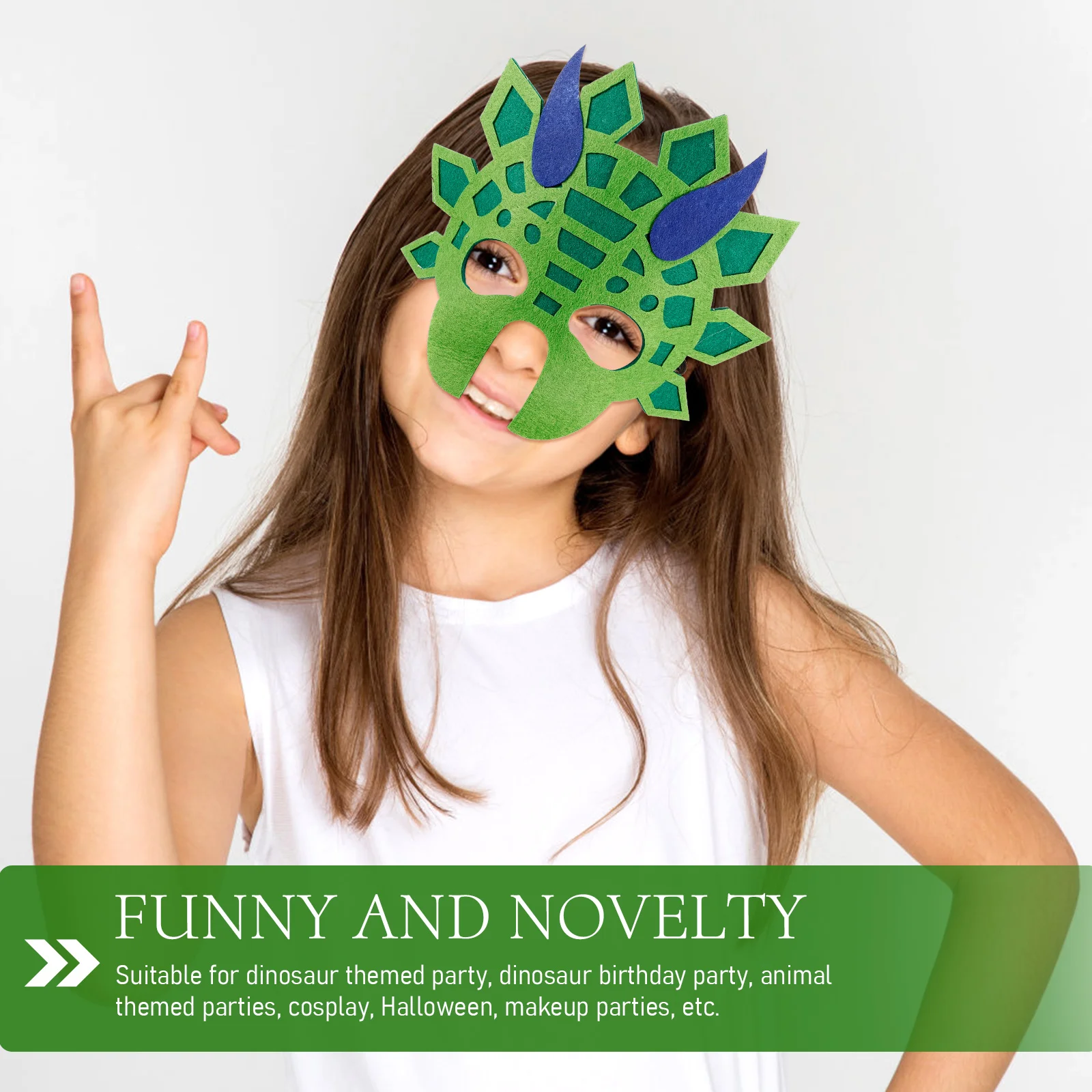 

Dinosaur Tail Mask Set Kids Costume Felt Accessories Child Animal Prop Bright Design Comfortable Wear Long Time