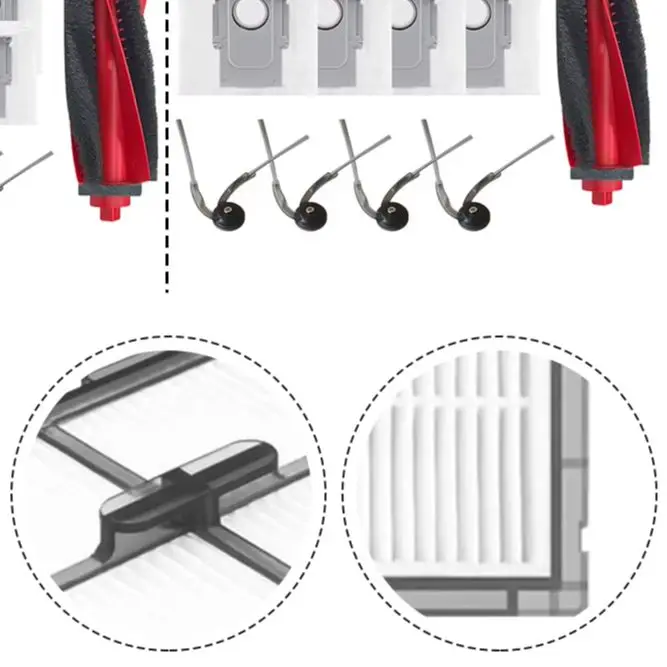

Запасные части для робота-пылесоса для Roborock Q10 S5+ Q10 VF+ Q10V+, включая основную щетку, тканевые фильтры для швабры и мешки для пыли