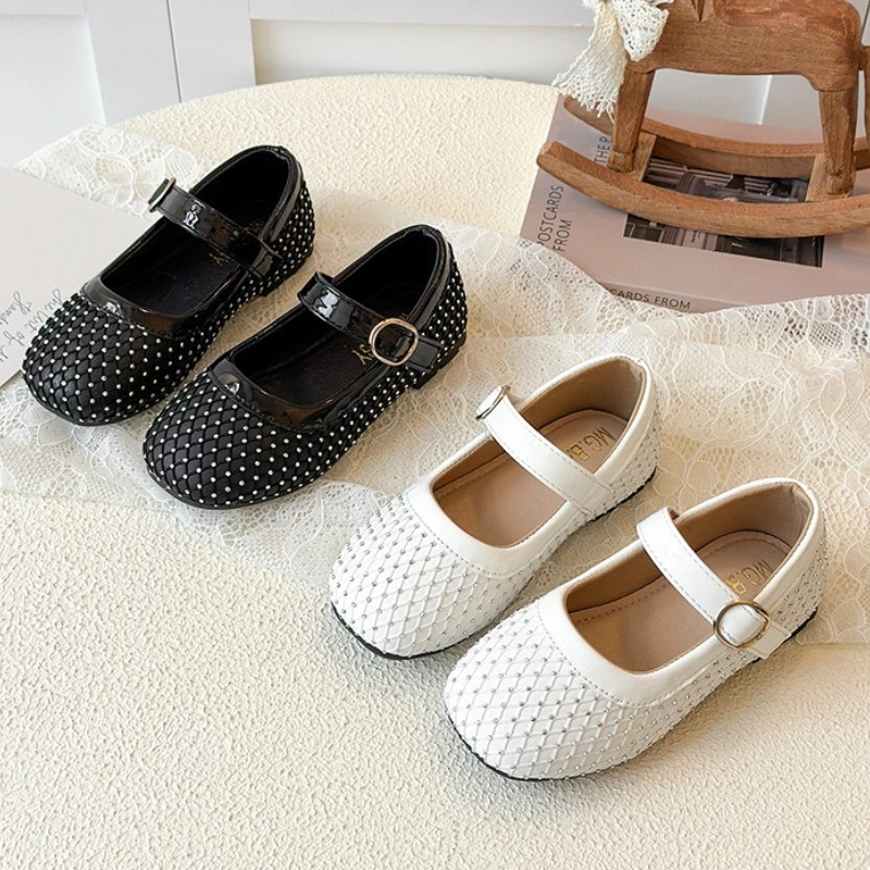 

Girls Water Diamond Princess Shoe2026Spring Autumn New Child Soft Shoe Fashion Glitter Girl Daily Party Performance Leather Shoe