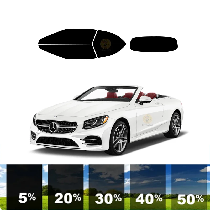 

precut Removable Window Tint Film 100% UVR 5%-70%VLT Heat Insulation Carbon ﻿For MERCEDES-BENZ S-CLASS 2DR CONVERTIBLE 2016-2021