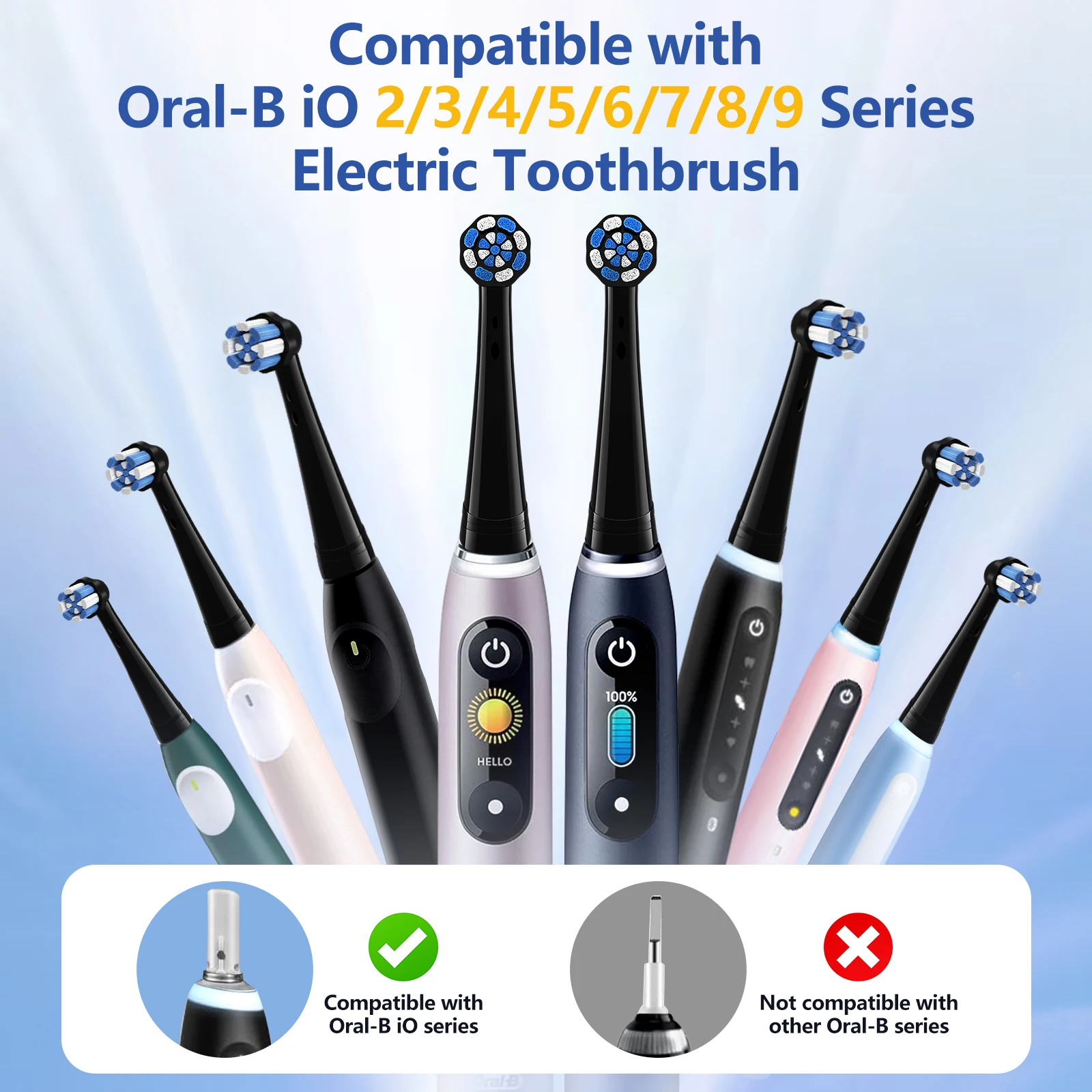 New 4/8PC Professional Toothbrush Replacement Heads, Compatible with Oral-B IO Series, Cost-Effective Pack. image 5