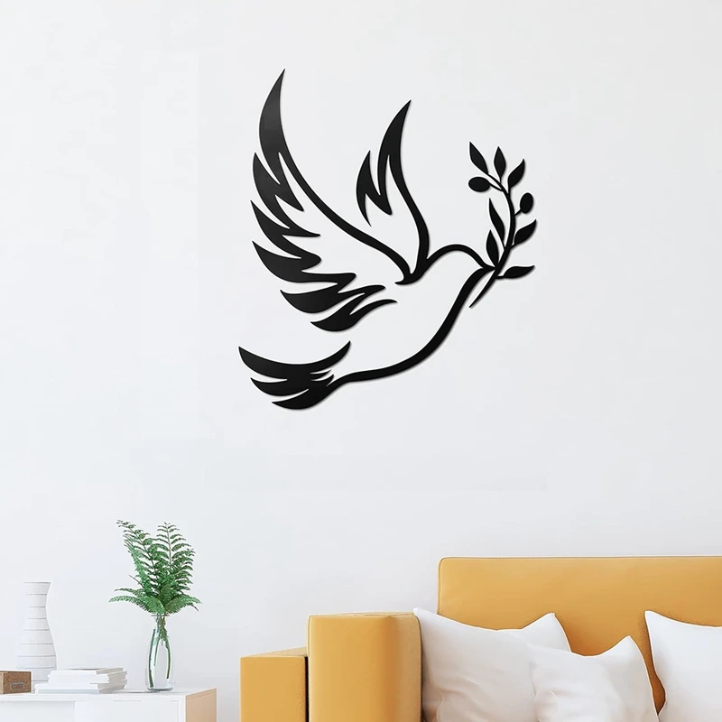 Wall Decor Dove Of Peace Olive Branch  Decor Olive Branches Peace Black Outline White Dove Metal Wall Decor