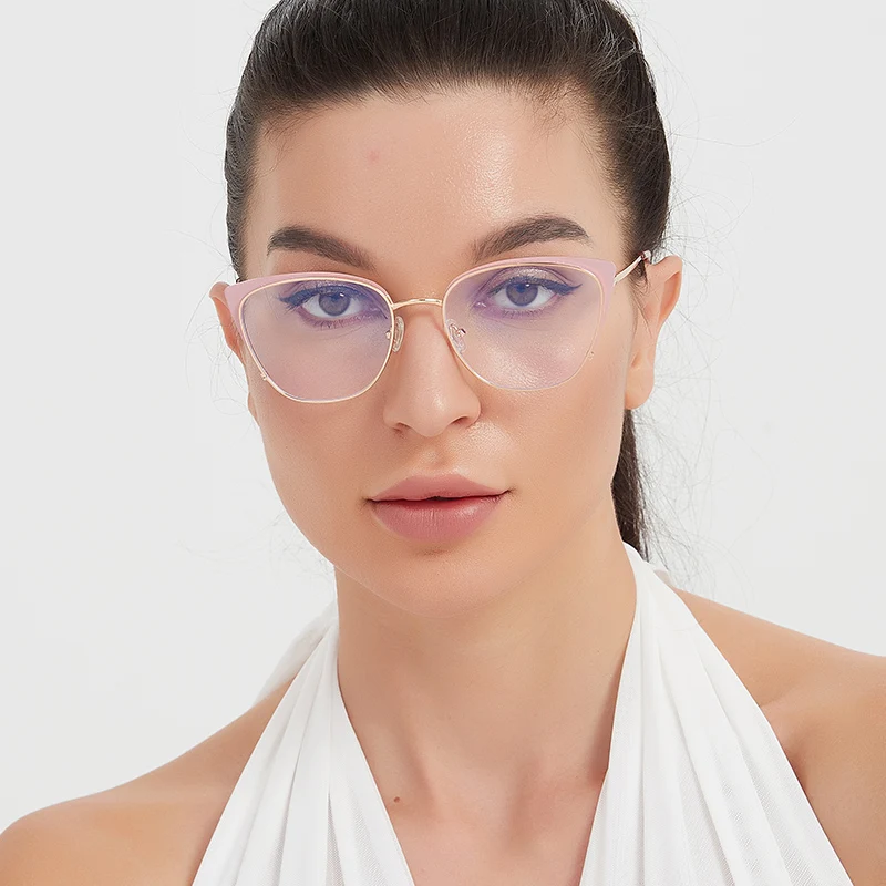 Anti-Blue Light Eyeglasses Frame Women Cat Eye Glasses Brand Designer Clear Lens Computer Optical Eyewear 97326