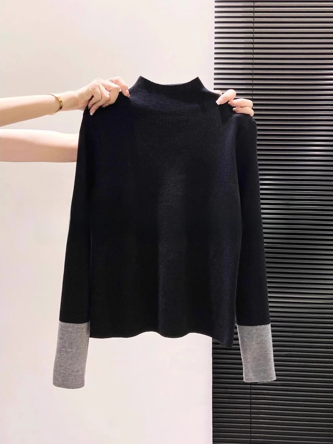 

Bla f High Collar Color Blo Knitwear Women's Base irt Inner Wear Spring New Sle Faionable Youthful Knitted Sweater