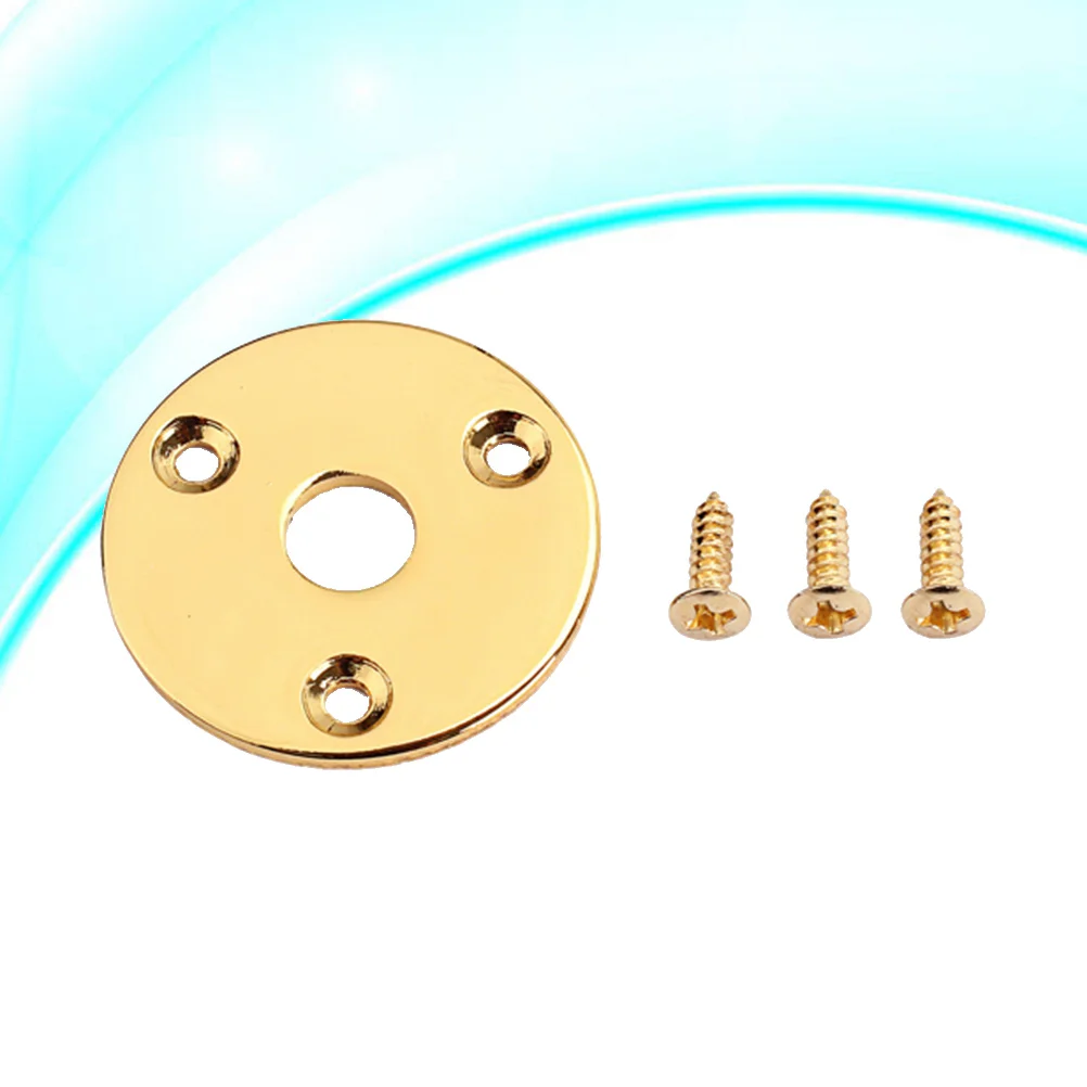 

Round Guitar Jack Plate Indented 1/4 Inch Guitar Pickup Output Input Jack Socket Plate Metal Jack Plate With Screws for Electric