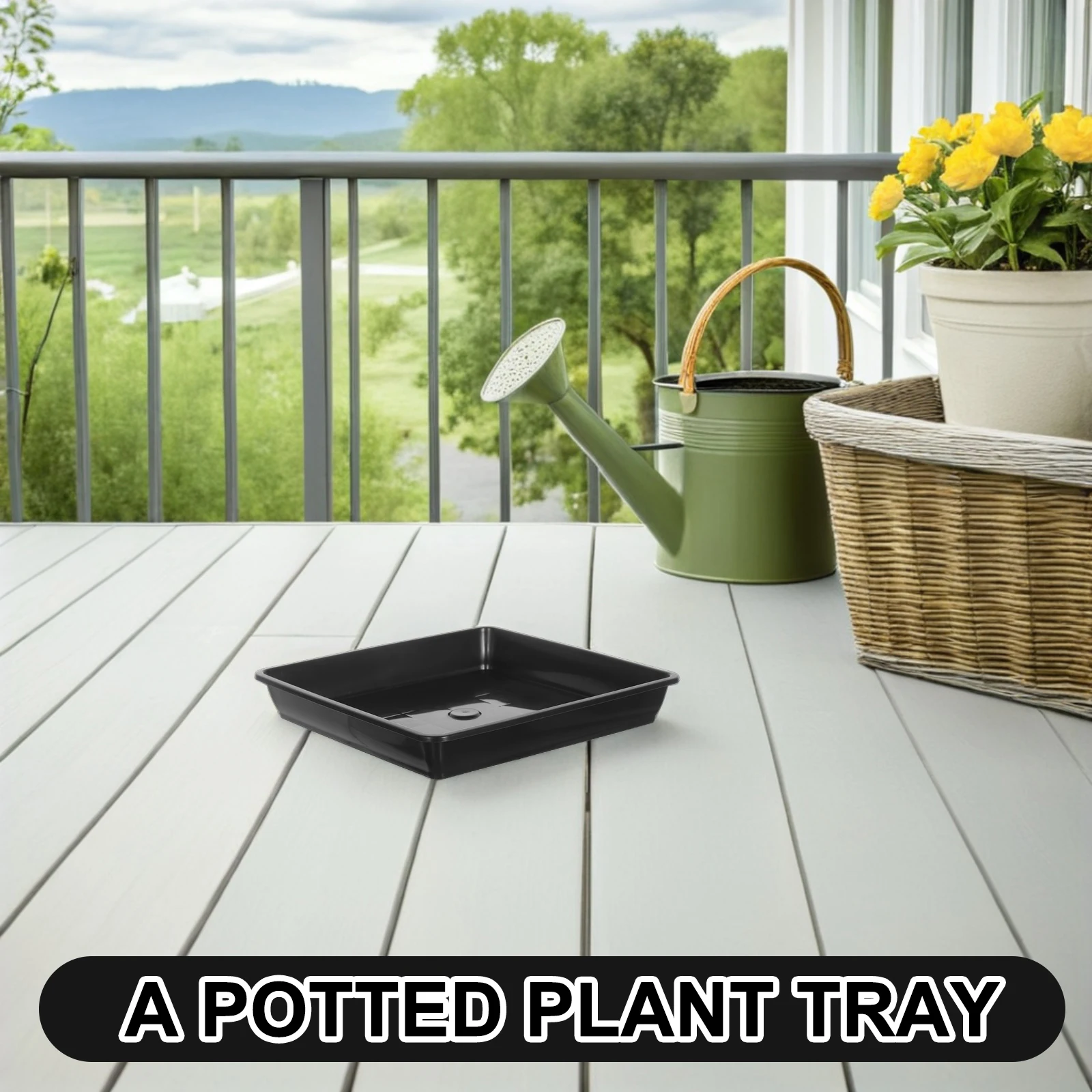 

12pcs Plastic Flower Container Base Water Holding For Garden Indoor Outdoor Bottom Square Shape Flowerpot Base Gardening Water