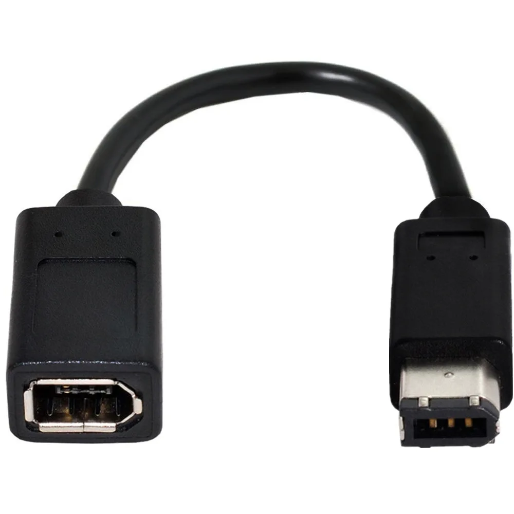 أسود IEEE 1394 6Pin أنثى إلى 1394b 9Pin أنثى FireWire 400 إلى 800 مهائي كابلات للتوصيل مع كاميرا رقمية للكمبيوتر #2