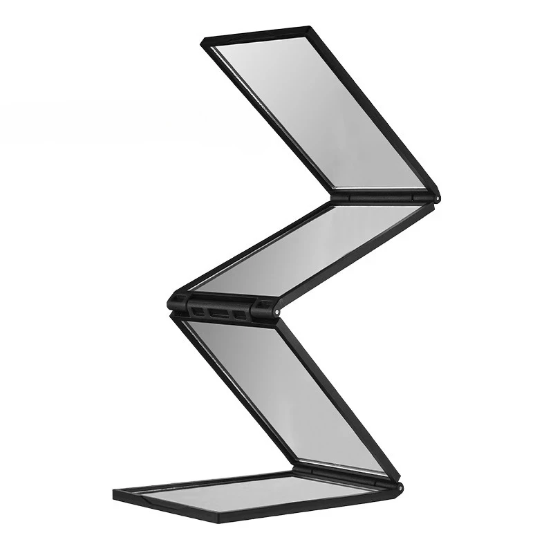 Espelho de maquiagem dobrável multiângulo de 4 painéis, espelho de vaidade HD portátil, 360 °   Ver ferramentas de maquiagem de espelho de beleza dobrável criativo