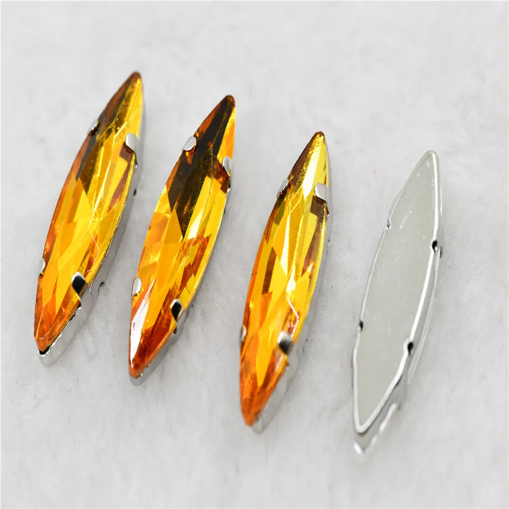 10x35mm 4x15mm Navette stenen Kerst stijl witte k klauw instelling voor sieraden of jurk tassen opnaaien