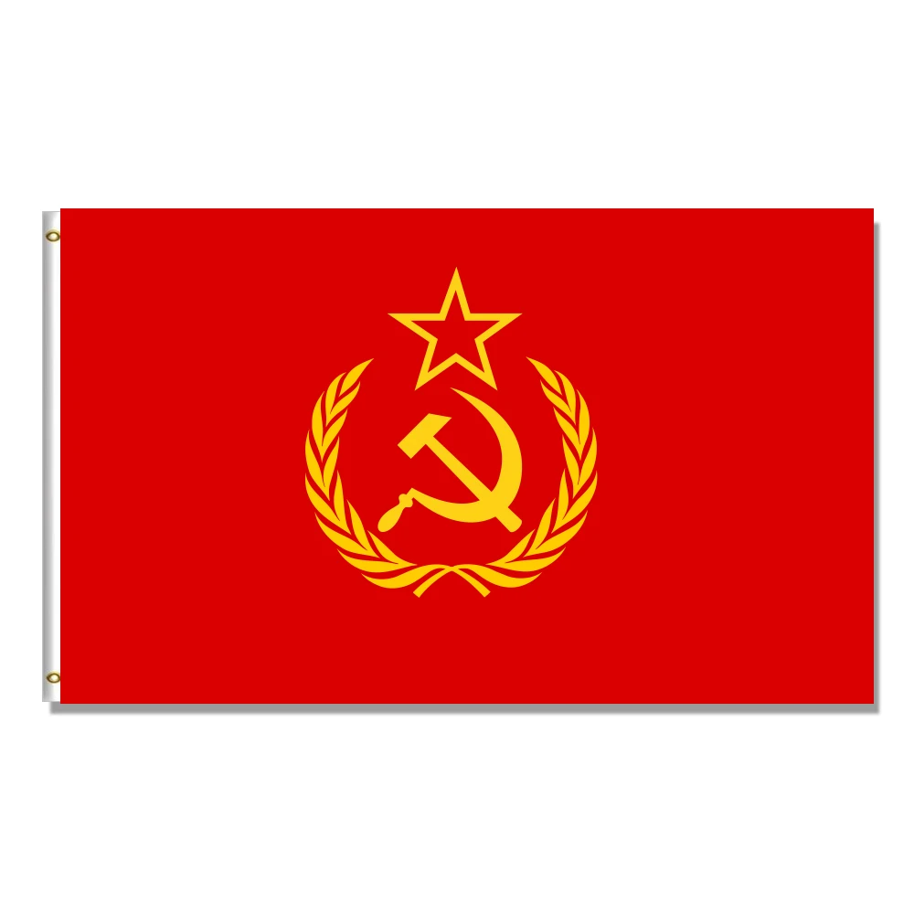 

Russian Soviet Victory Flag 90x150cm CCCP 1991 Polyester Hanging Decor, Historical Patriotic Flag for Outdoor Wall Display
