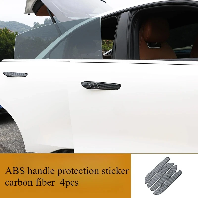 

Car Door Handle Protective Sticker ABS Carbon Fiber Protector Car Handle Anti-collision Cover Strip For Mazda 6e EZ6 2025