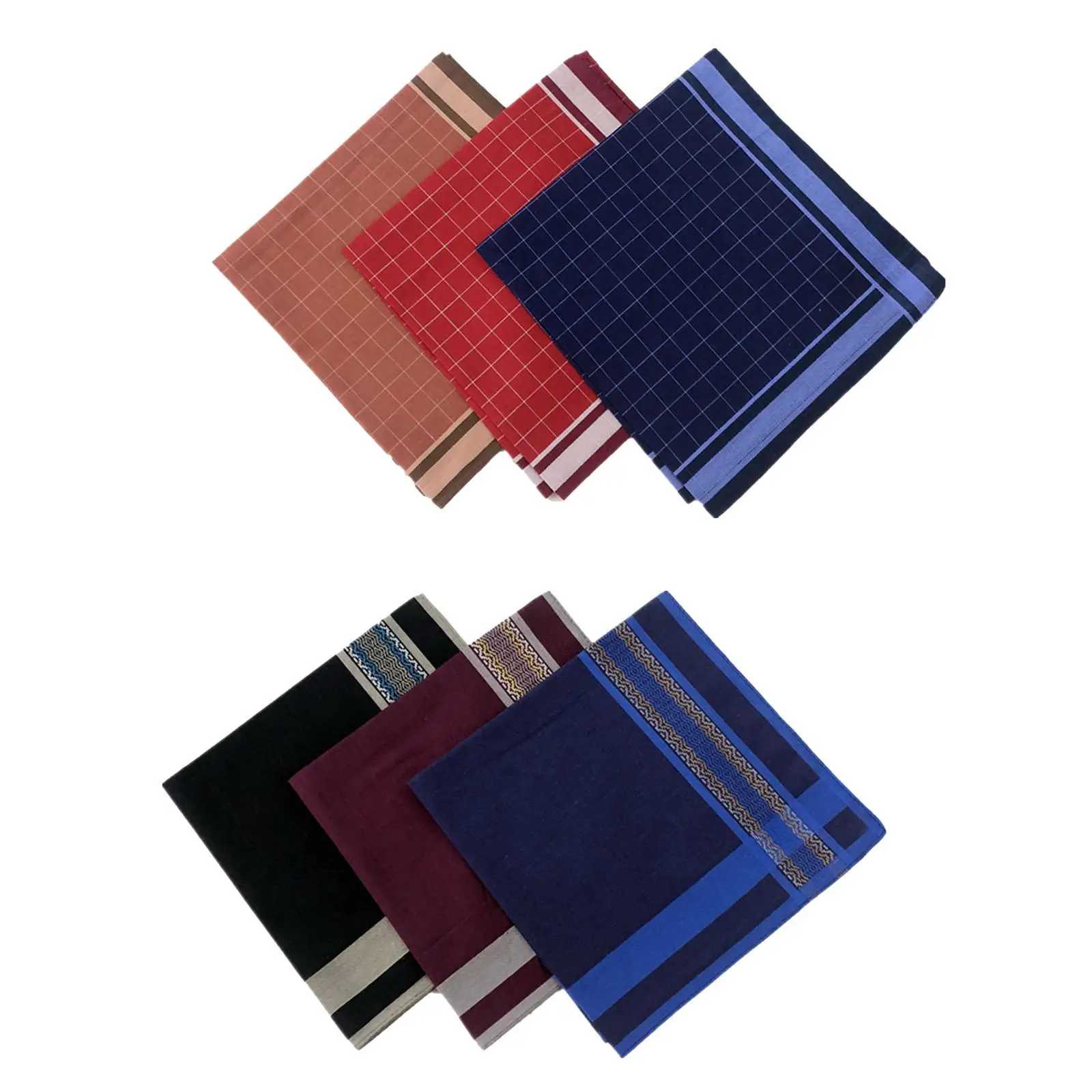 6 قطعة الظلام منقوشة منديل Hankies الكلاسيكية جيب مربع متنوعة الألوان