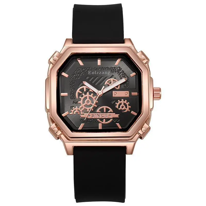 AL-96Reloj cuadrado para hombre, reloj de cuarzo de moda transfronterizo calado para hombre, reloj de pulsera de regalo lujoso para hombre