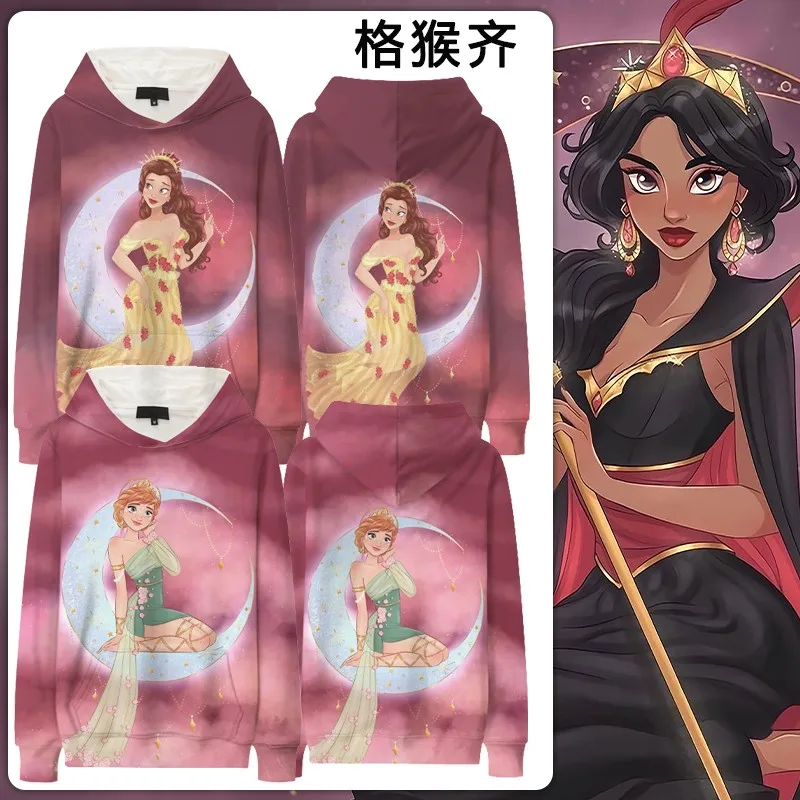 

Disney Princess On The Run Co-branded Clothes Female Bf Slouchy Snow White Print Hoodie Girl Suit