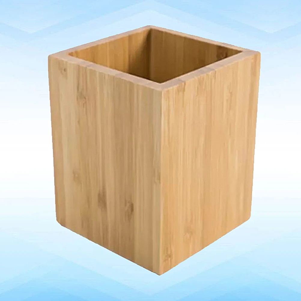 

Bamboo Wood Pen Holder Stationery Desk Organizer Pencil Cup Desktop Tidy Lightweight Portable Gift Students Teachers