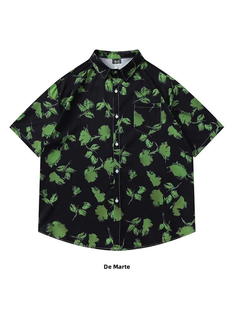chemise-decontractee-a-manches-courtes-ample-a-imprime-amusant-retro-style-hong-kong-de-la-collection-ete-2024-brave-and-firm