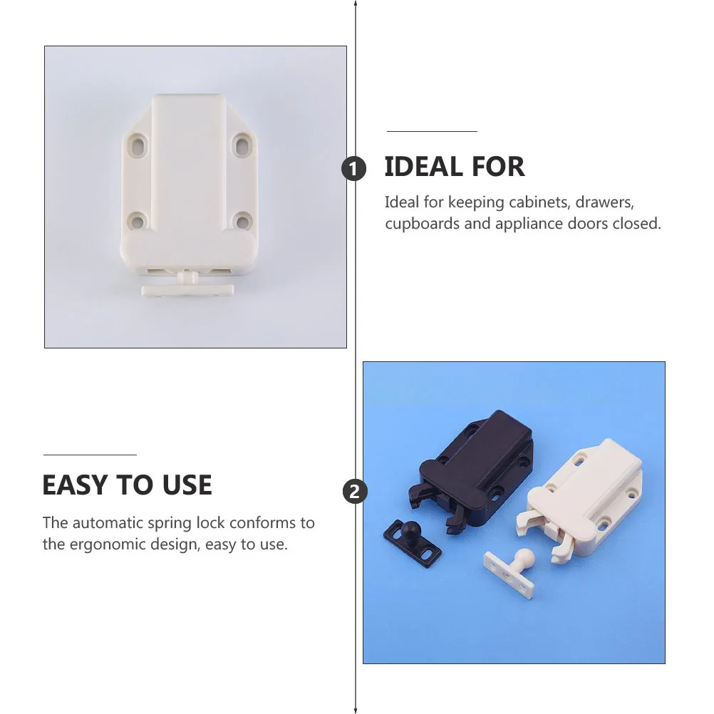 

4 Pcs Self-locking Device Cabinet Closer Latch Kitchen Cabinets Push Hidden Door Plastic Latches and Catches Hardware