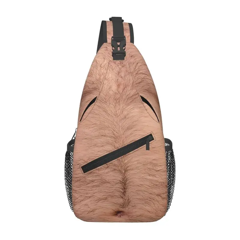 

Custom Funny Hairy Chest Crossbody Sling Backpack Men Cool Chest Shoulder Bag for Cycling Camping Daypack