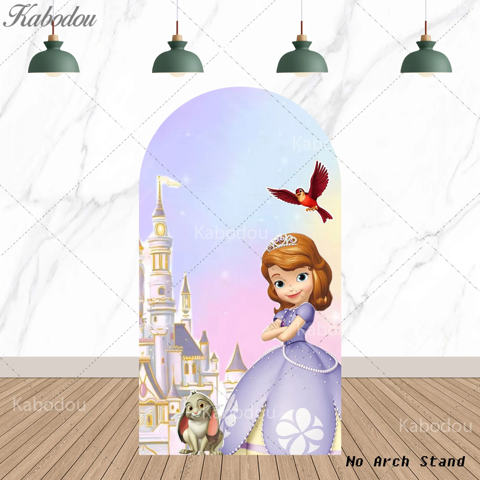 Arch Sofia the First Backdrop Cover Girl 1st Birthday Party Photo Decor Banner Baby Shower Photography Backgrounds Studio Props