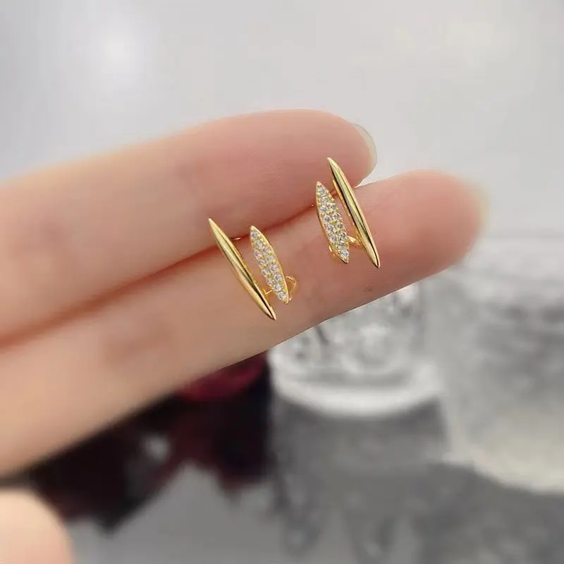 

S925 Sterling Silver Electroplated 14k Gold French Irregular Double Layer Stud Earrings Women Creative Banquet Gift Jewelry