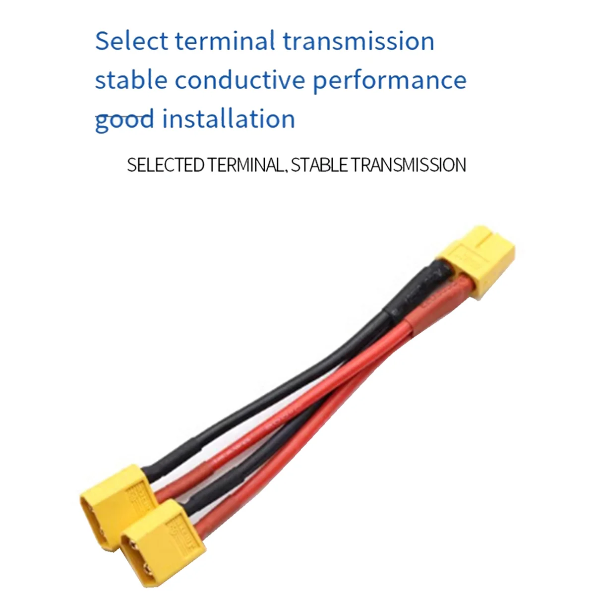 XT60 Parallel Battery Connector 1 Female to 2 Male Cable Dual Extension Y Splitter 14AWG Silicone Wire for RC Battery