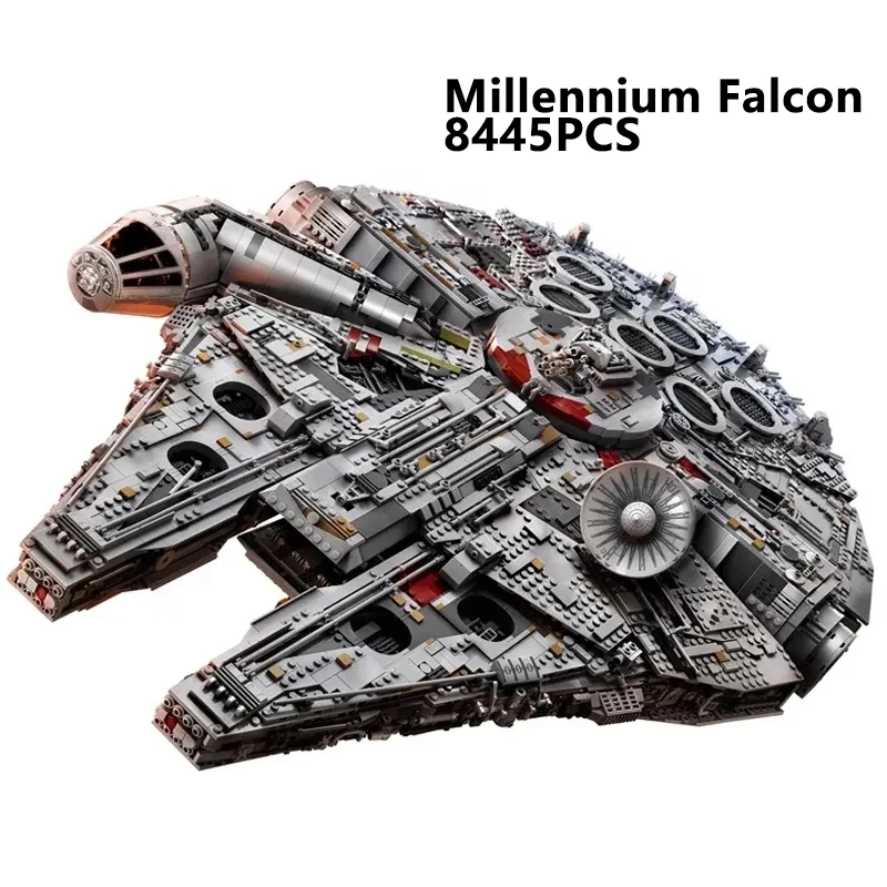 In Stock The Large Millennium Ship Falcon 8445pcs Building Blocks Bricks Compatible 75192 Toys For Kids Birthday Christmas Gifts