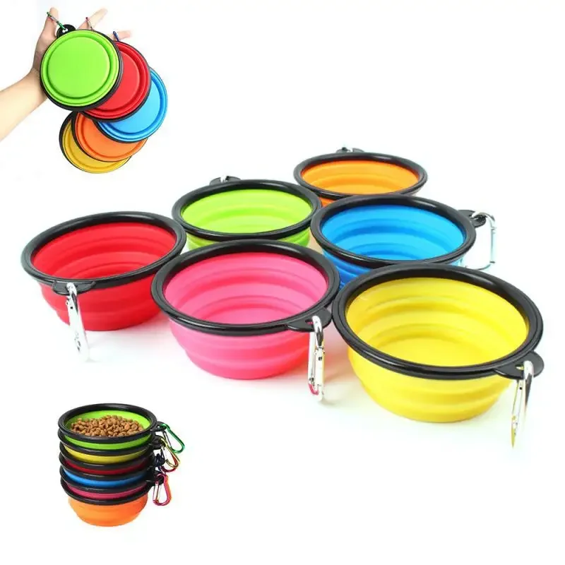 

Pet Folding Silicone Bowl Large Outdoor Pet Travel Bowl Collapsible Dog Food Bowl Water Portable Puppy Food Container Feeder