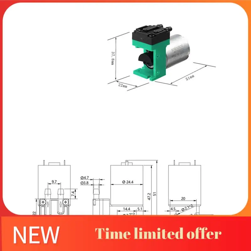 

Мини-вакуумный насос для накачивания, 12 В, 1,6 л/мин, мембранный воздушный насос, инструмент для образца VOC, прочный, простой в установке, простой в использовании