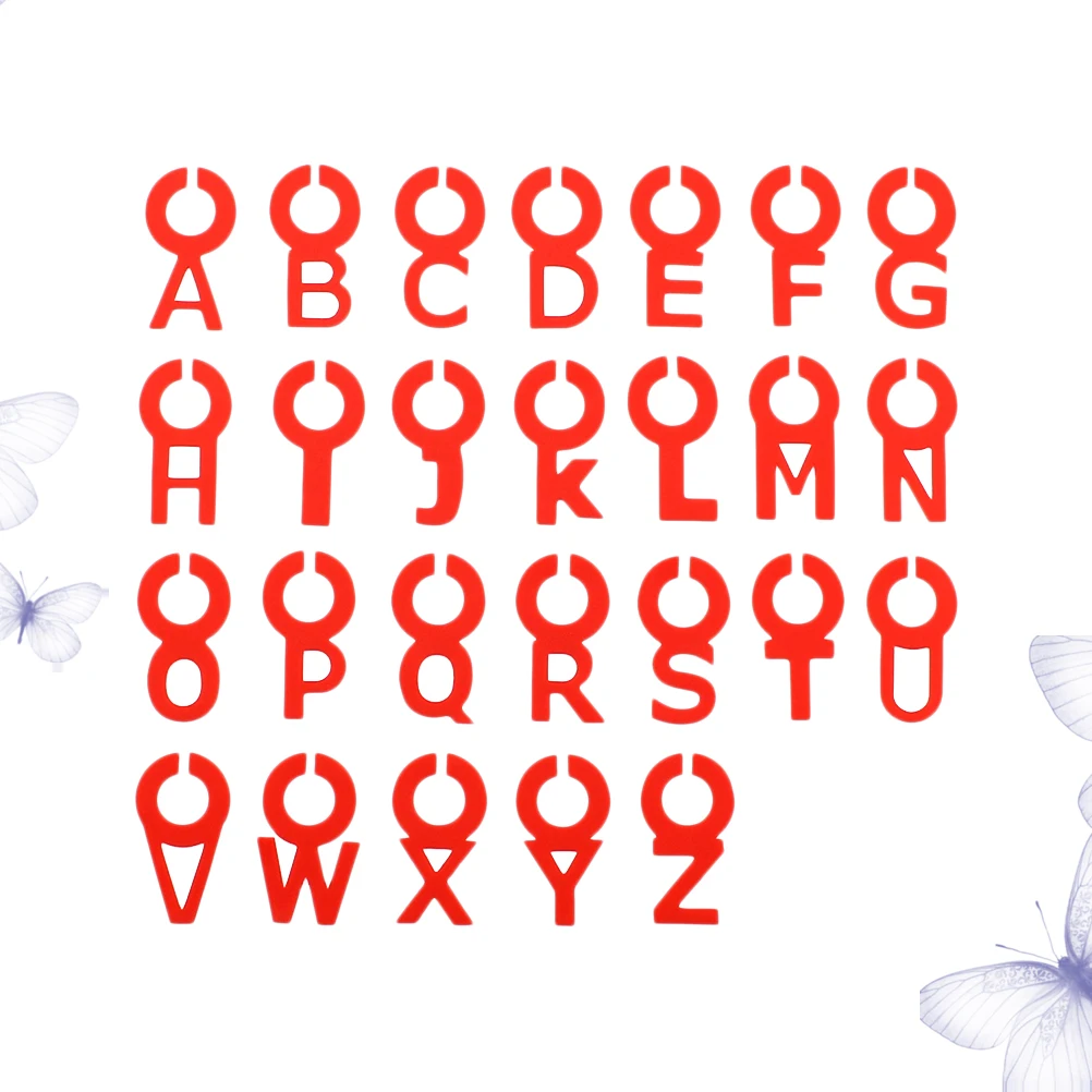 

26pcs Alphabet Wine Glass Markers Silicone Drink Charms Creative Cup Labels For Party Ktv Heat Resistant Non Slip