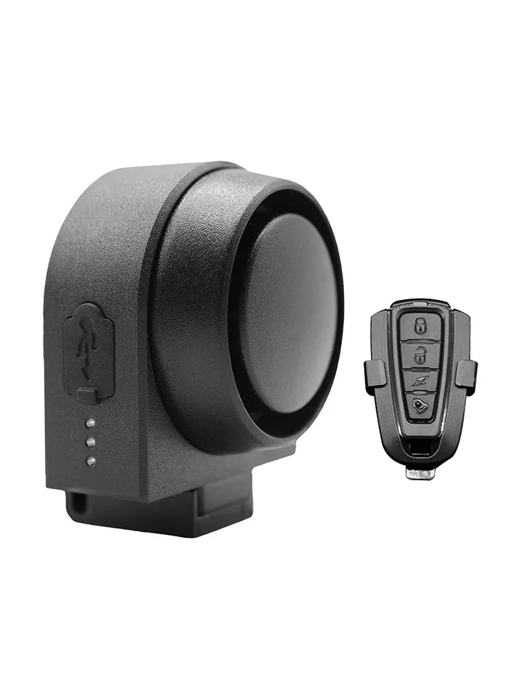 Wireless Bike Alarm Anti-Theft Burglar Alarm 115dB Loud Vibration-Activated Bicycle Alarm Bell with Remote Horn USB Rechargeable