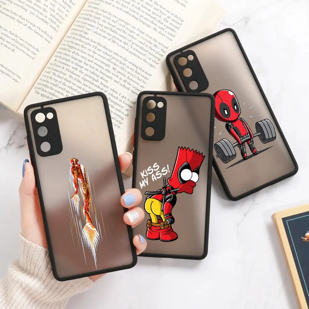 Funny Marvel Comics Case For Galaxy A52 Funda Samsung A52S A72 A53 A73 A71 A32 A51 A33 Hard Matte Cover Ironman Deadpool Cosplay