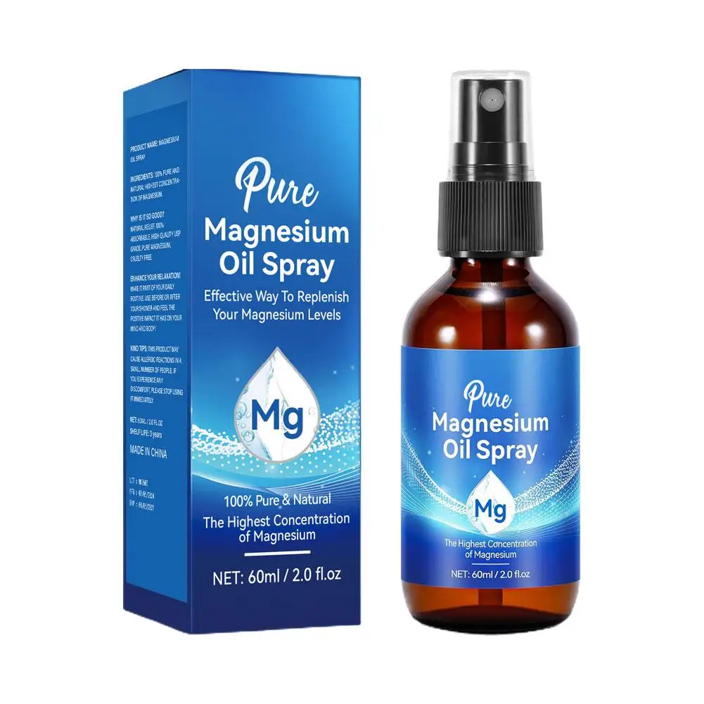 60ml Magnesium öl spray lindert Muskels ch merzen und macht die Haut für Unruhe und besseren Schlaf für alle Altersgruppen weich